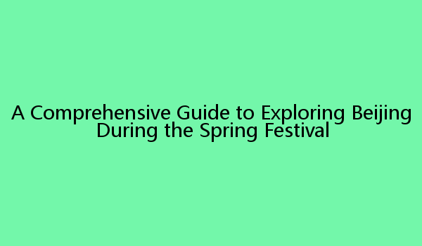 A Comprehensive Guide to Exploring Beijing During the Spring Festival